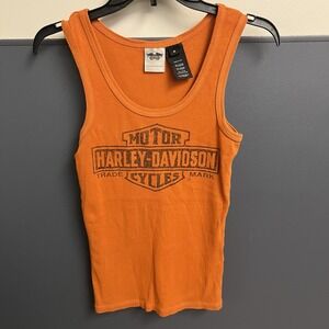 Harley-Davidson® Bar & Shield Logo Orange Tank Size Medium USA Made Motorcycle